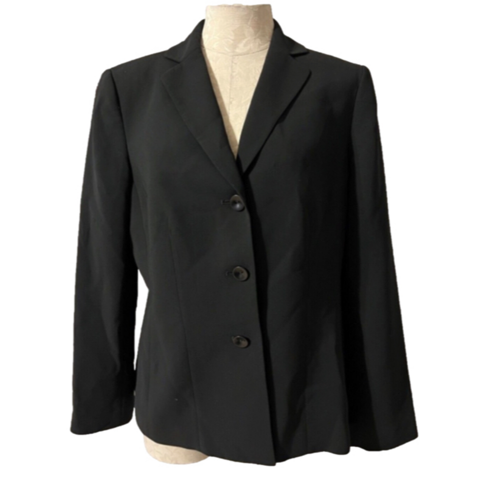 Kasper Separates Suit Jacket Blazer 12 Black Classic 3 Button